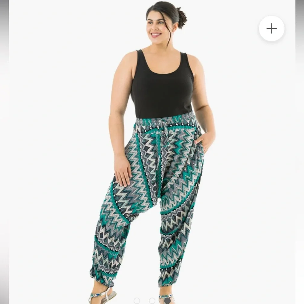 Buddha Pants zag Harem pants green zags m medium yoga